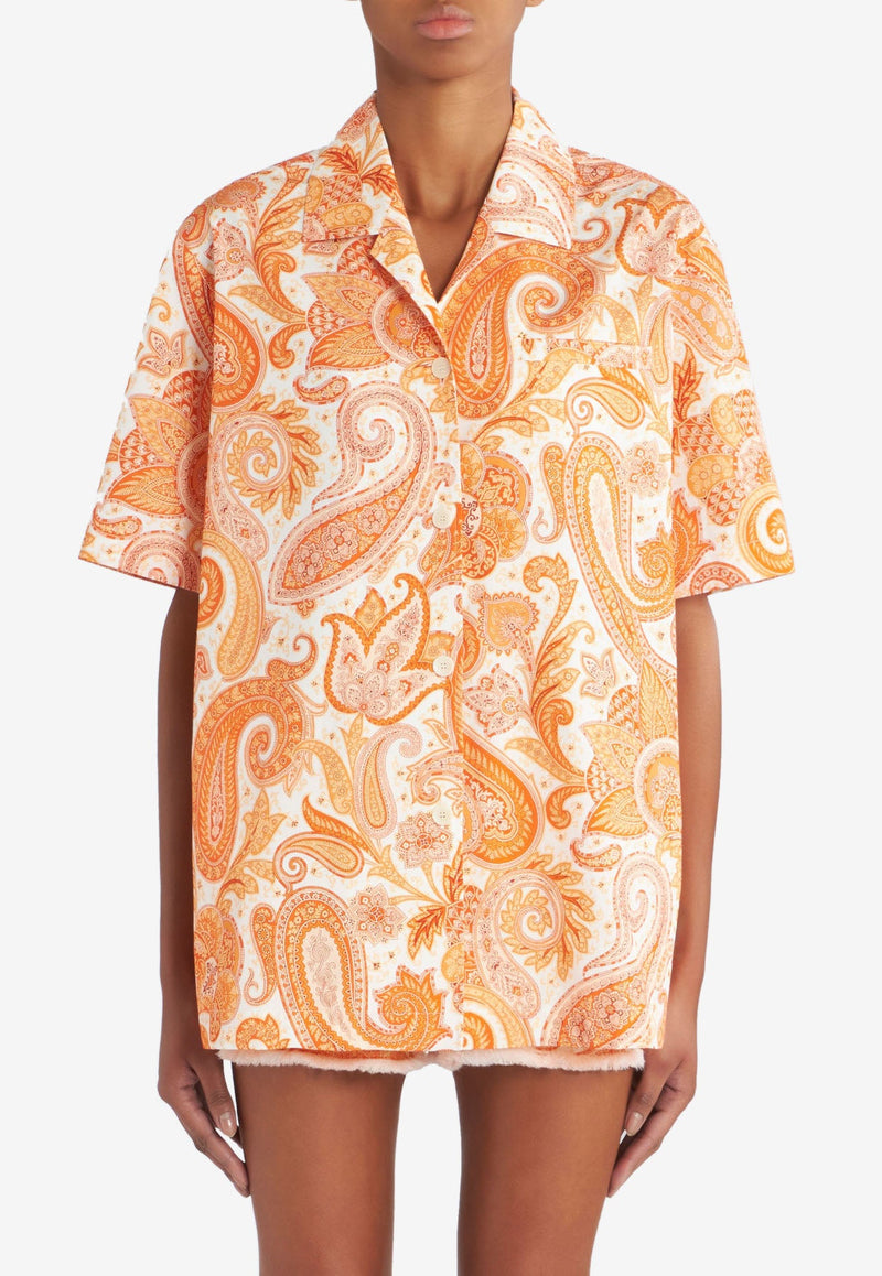 ETRO LIQUID PAISLEY SHORT-SLEEVED SHIRT,19401-5181 0750