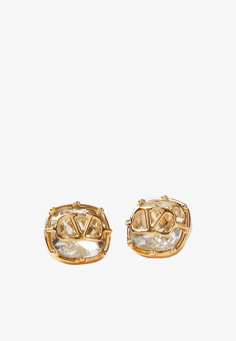 VALENTINO GARAVANI VLOGO STUD EARRINGS WITH SWAROVSKI® CRYSTAL,1W2J0R33YCW MH5