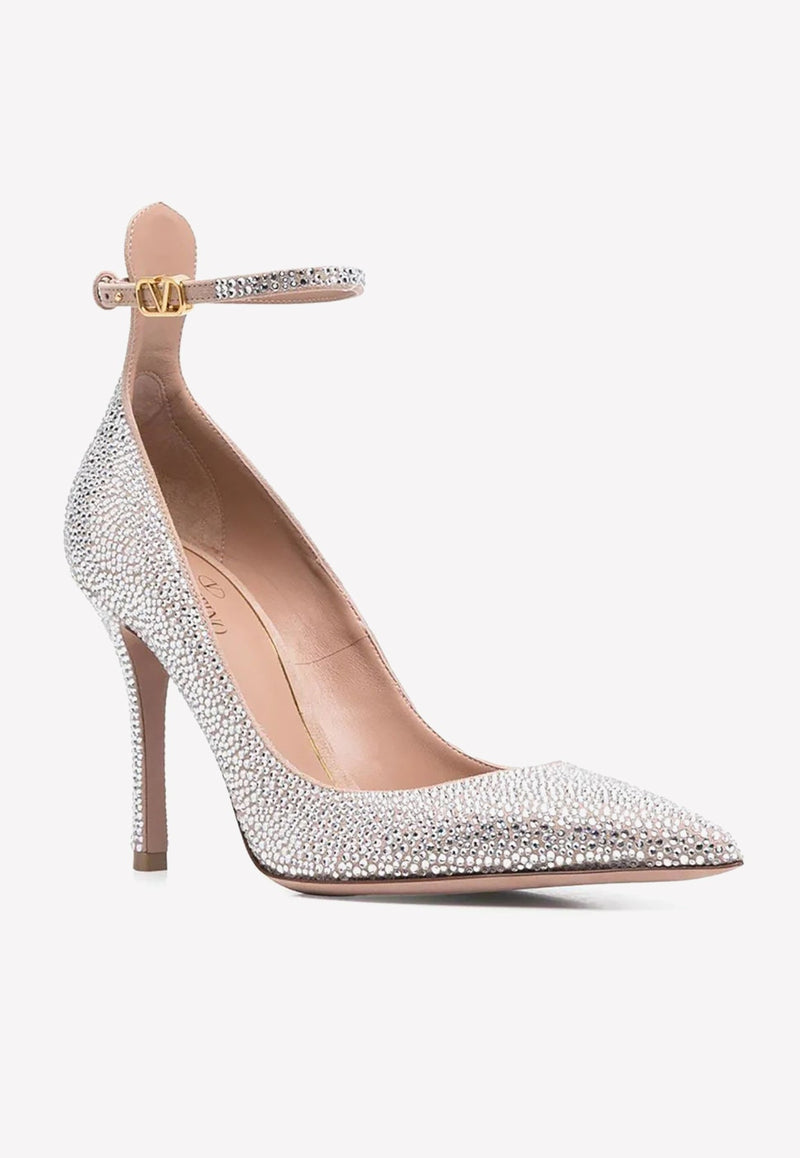 VALENTINO GARAVANI TAN-GO 100 CRYSTAL SUEDE PUMPS,1W2S0FI1BUF V9R