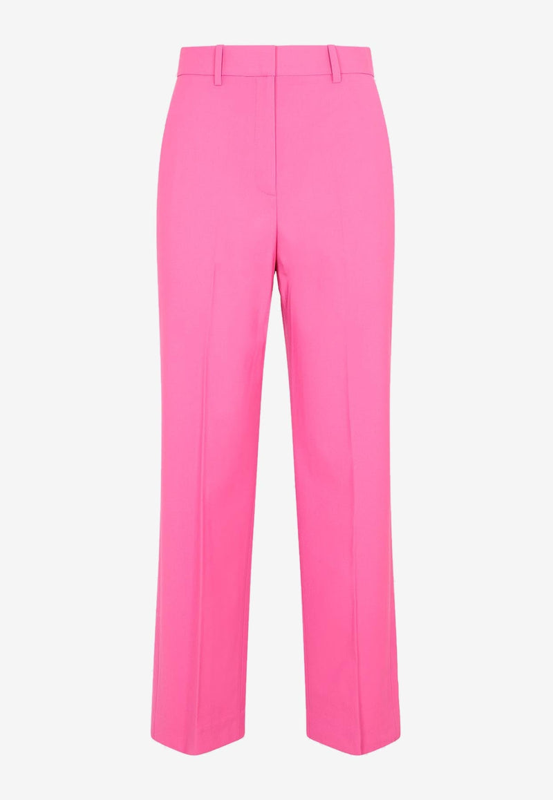 THEORY HIGH-WAISTED STRAIGHT-LEG PANTS IN WOOL,M1101202-V13 CARNATION