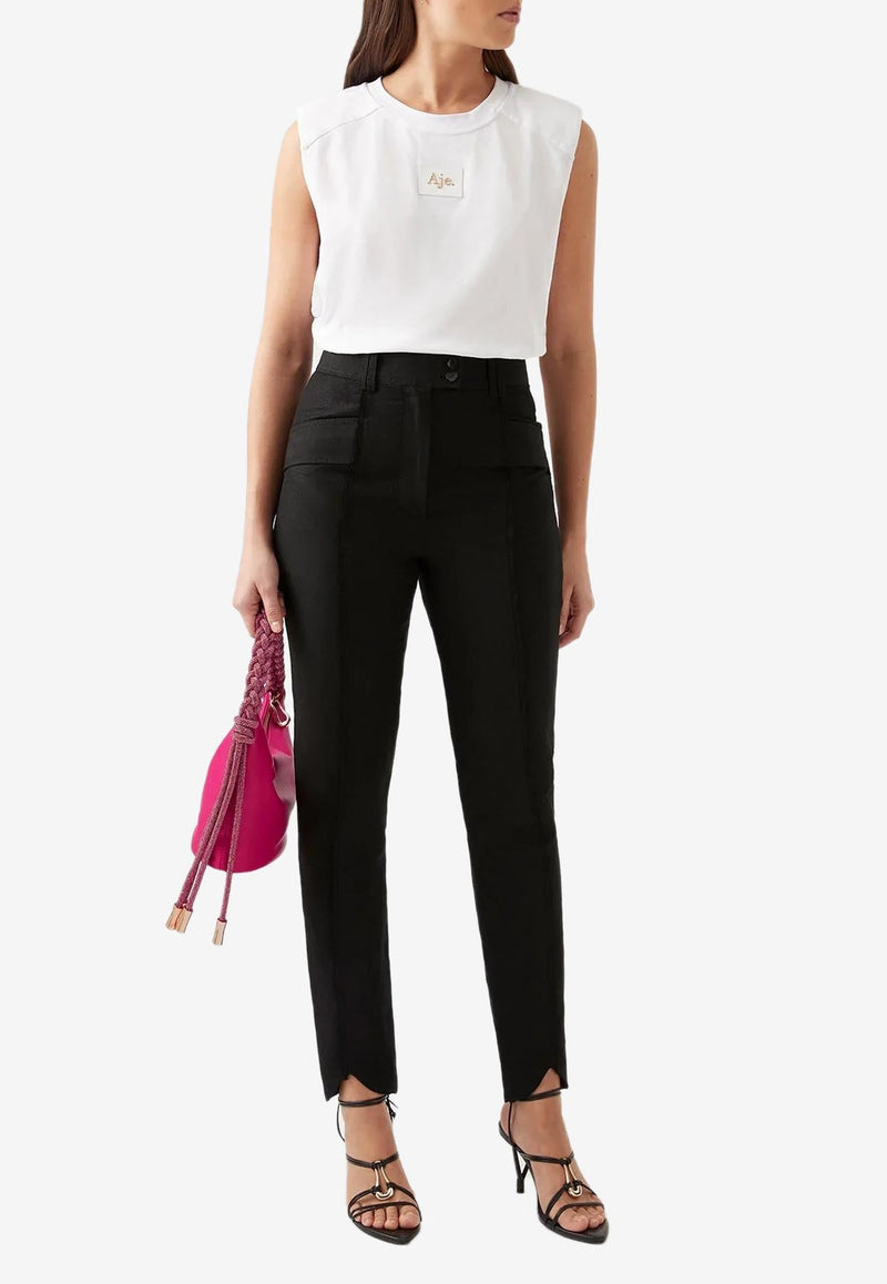 AJE SURROUNDING TAILORED PANTS,22CO3028BLACK