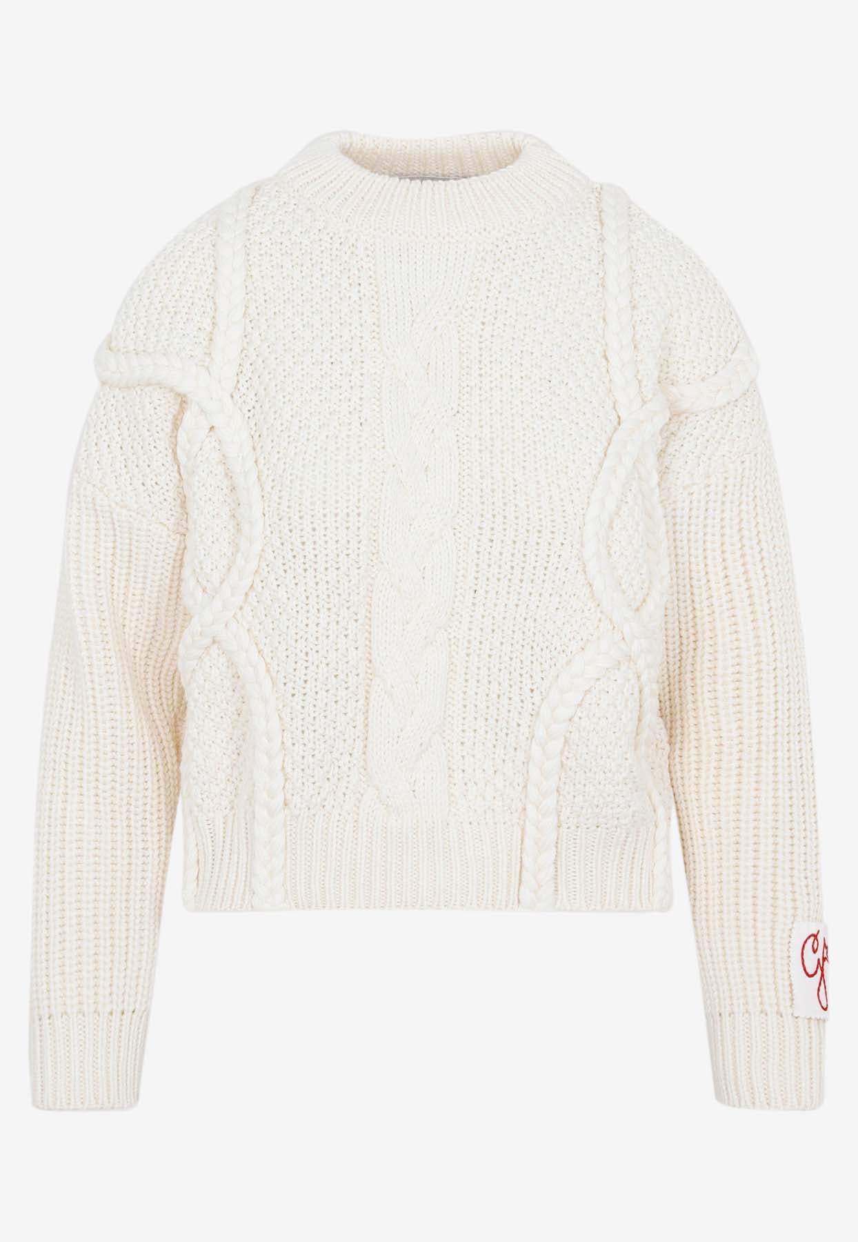 Golden Goose Db Cable-knit Wool Sweater In Nude