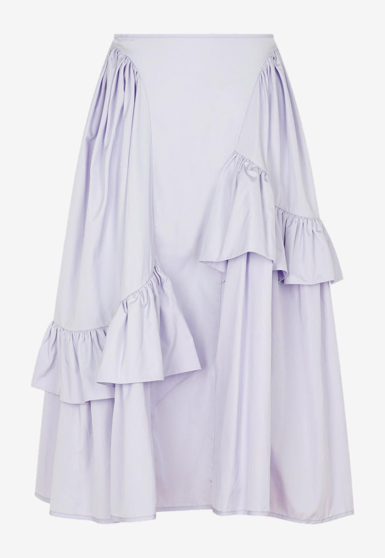 CECILIE BAHNSEN DAMARA RUFFLED MIDI SKIRT