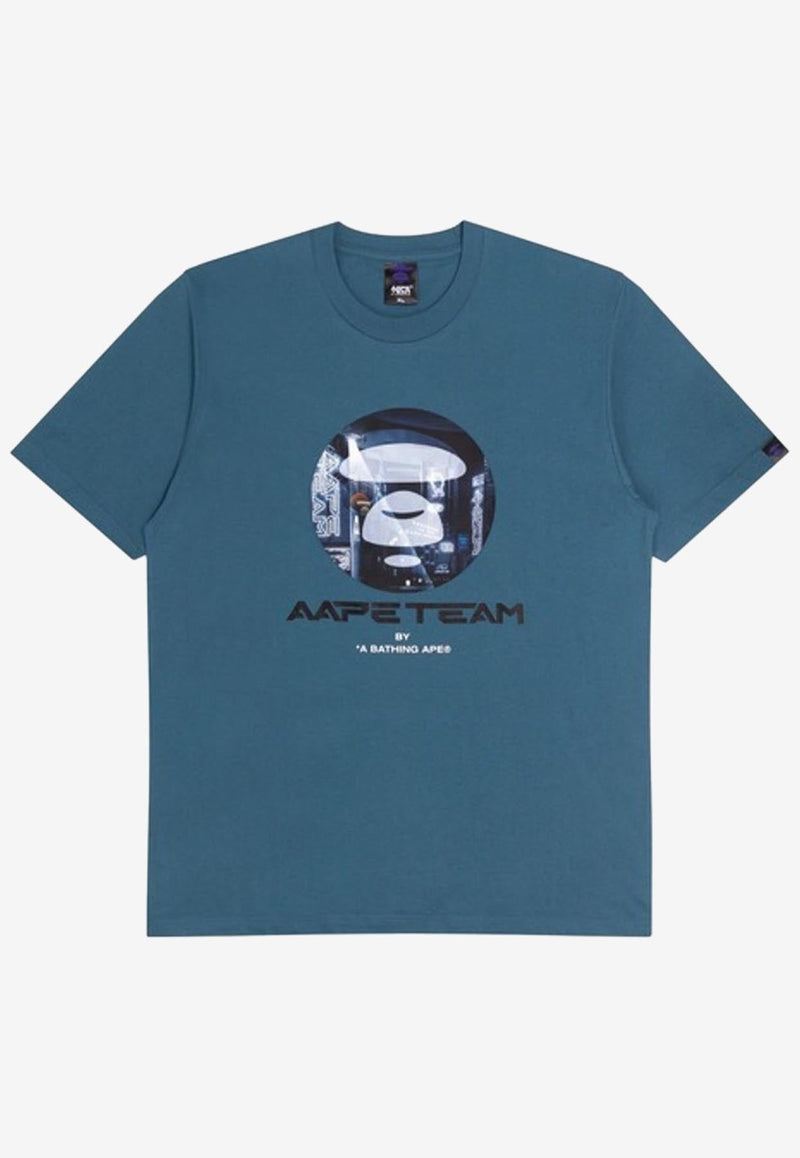 Aape Graphic-print Short-sleeved T-shirt In Blue