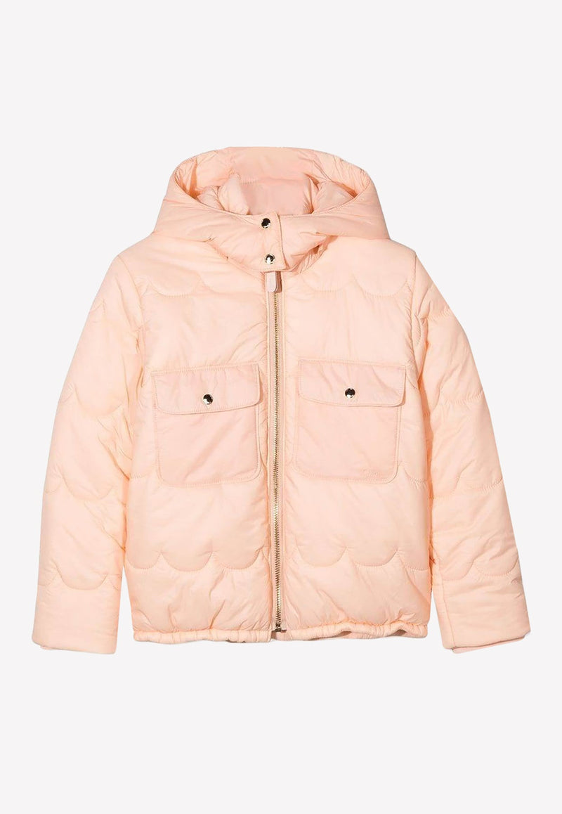 CHLOÉ GIRLS QUILTED PUFFER JACKET,C1642000045K