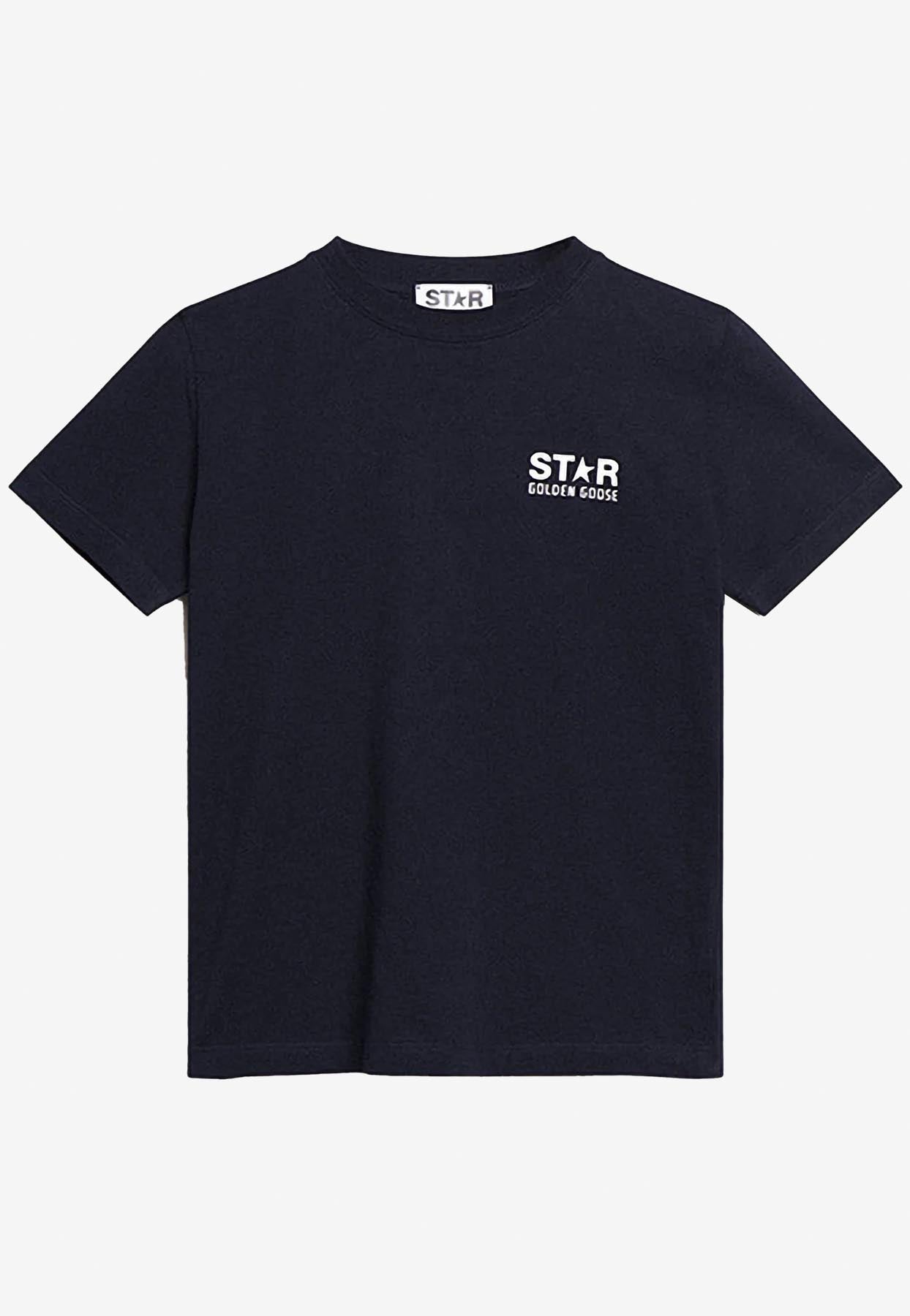 Golden Goose Db Kids' Boys Star-print T-shirt In Dark Blue