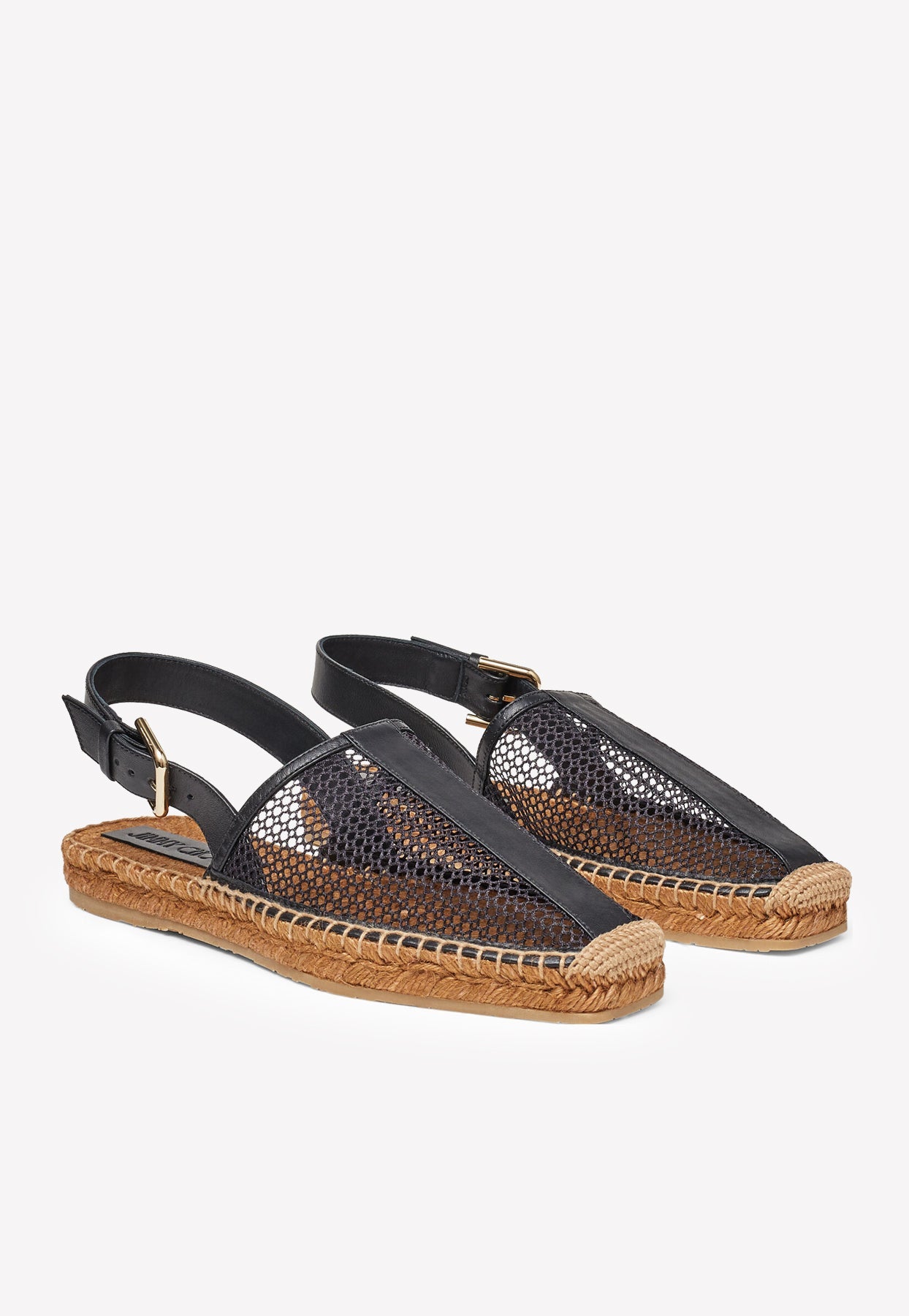 Jimmy Choo Dakota Espadrilles In Mesh And Nappa Leather In Black