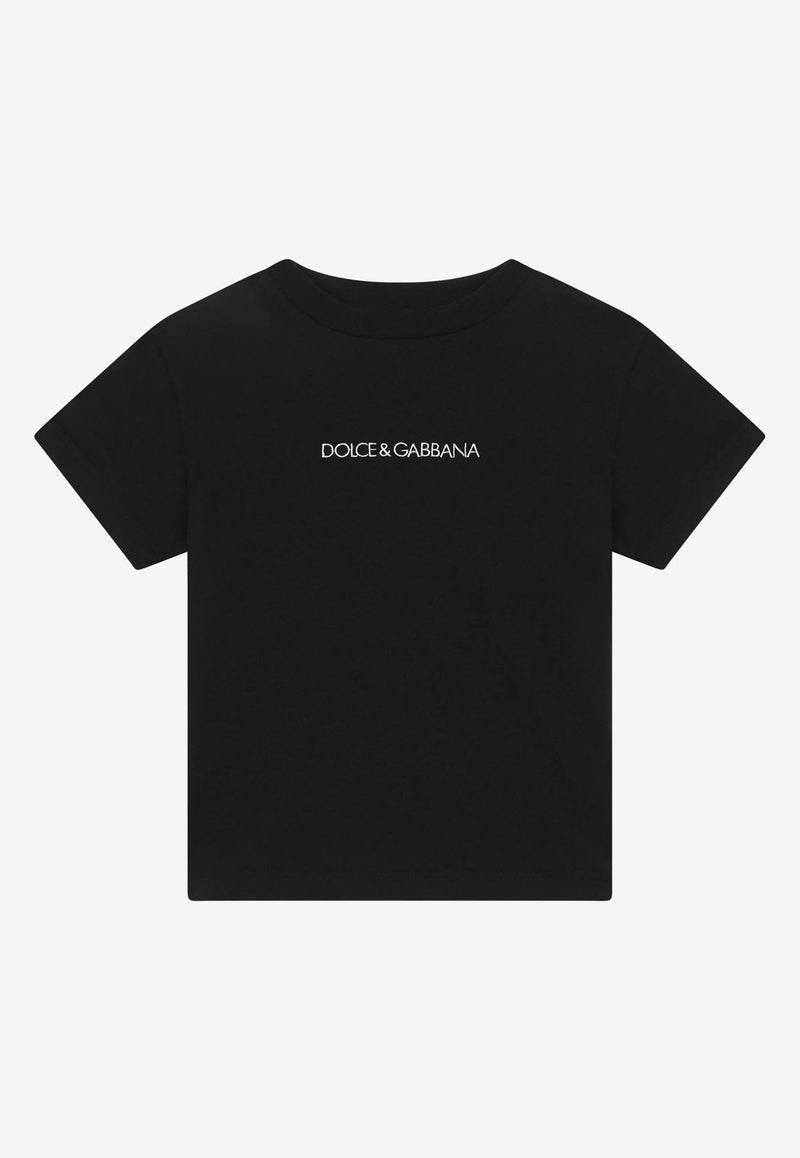 DOLCE & GABBANA BOYS LOGO EMBROIDERED T-SHIRT,L4JT7N G7STN N0000