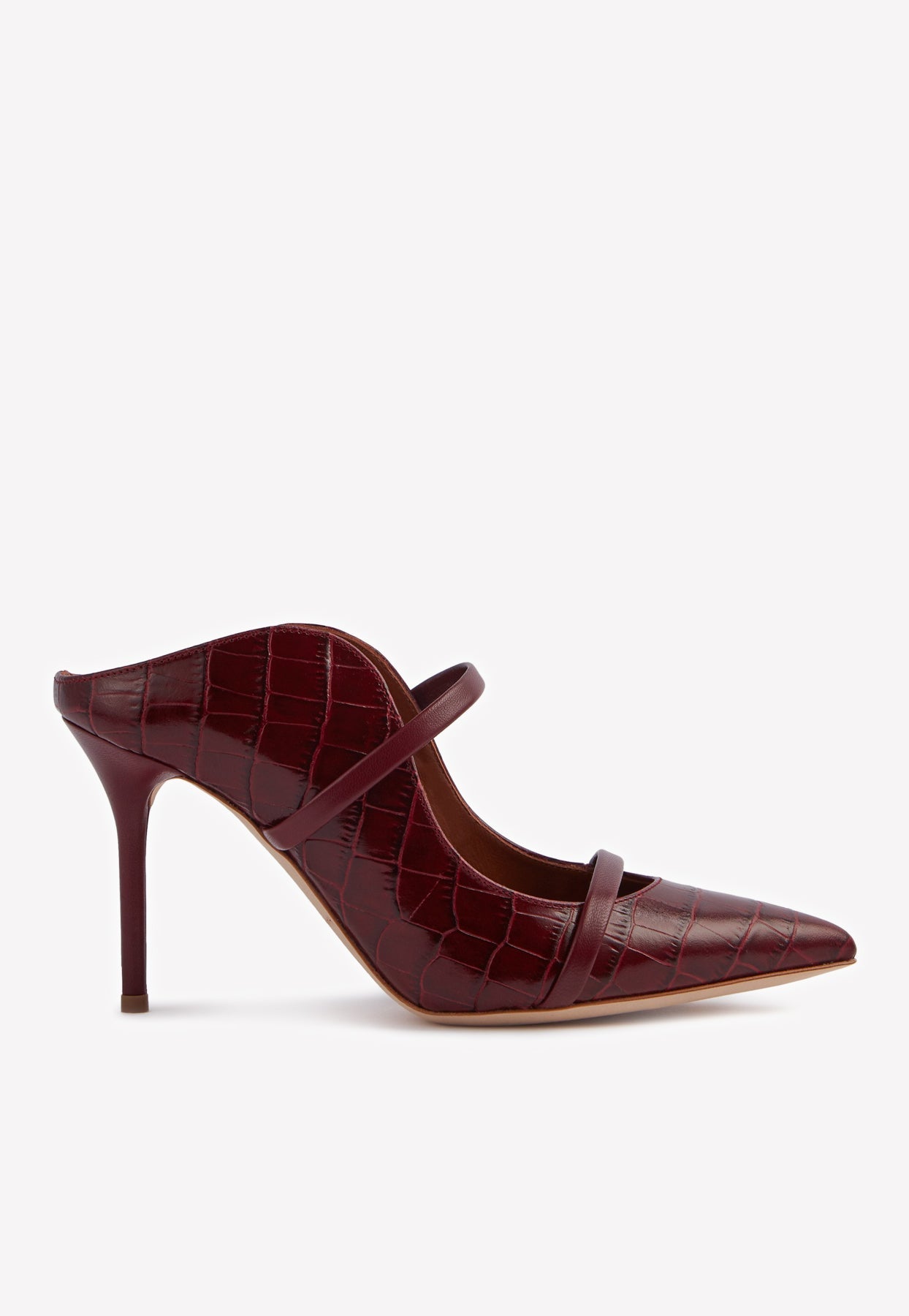 MALONE SOULIERS MAUREEN 85 MULES IN CROC-EMBOSSED LEATHER