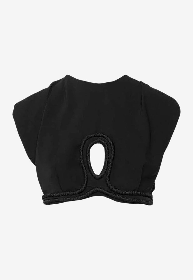 JOHANNA ORTIZ LAIDBACK CROPPED TOP,PT01111BLACK