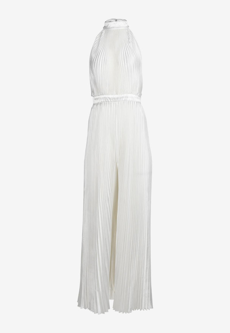 L'IDÉE CINEMA PLEATED PLISSE JUMPSUIT,CINEMAJUMPSUITWHITE