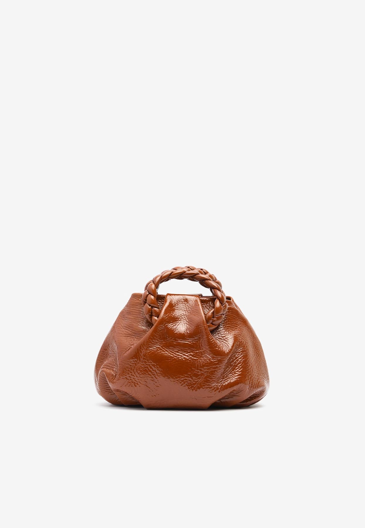 HEREU Bombon Crinkled Glossy Top-Handle Bag