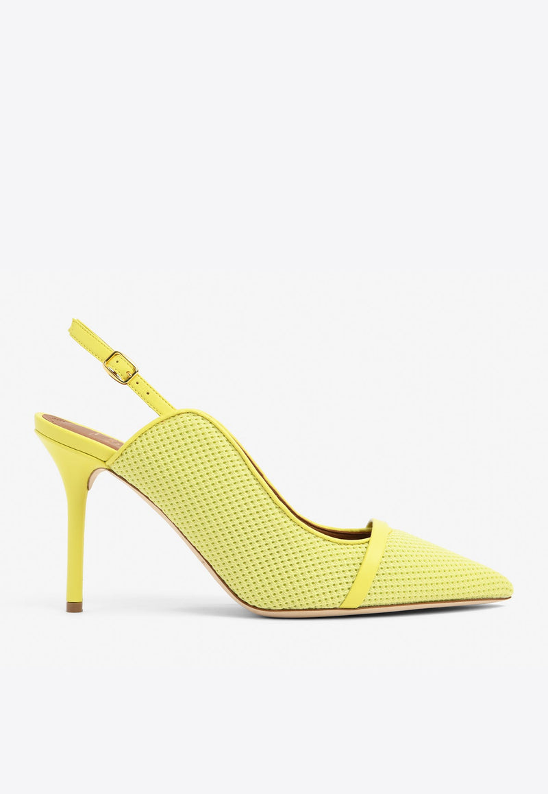 MALONE SOULIERS MARION 85 POINTED MESH SLINGBACK PUMPS,MARION85-45YELLOW