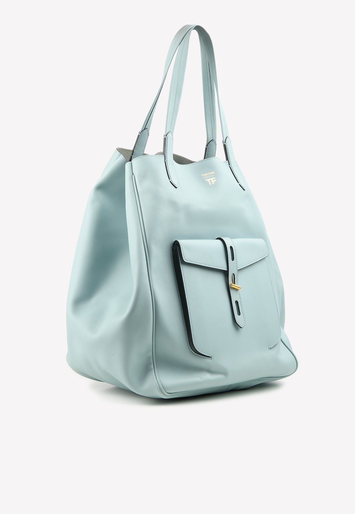 Tom Ford T-twist Hollywood Leather Tote Bag In Sky Blue | ModeSens