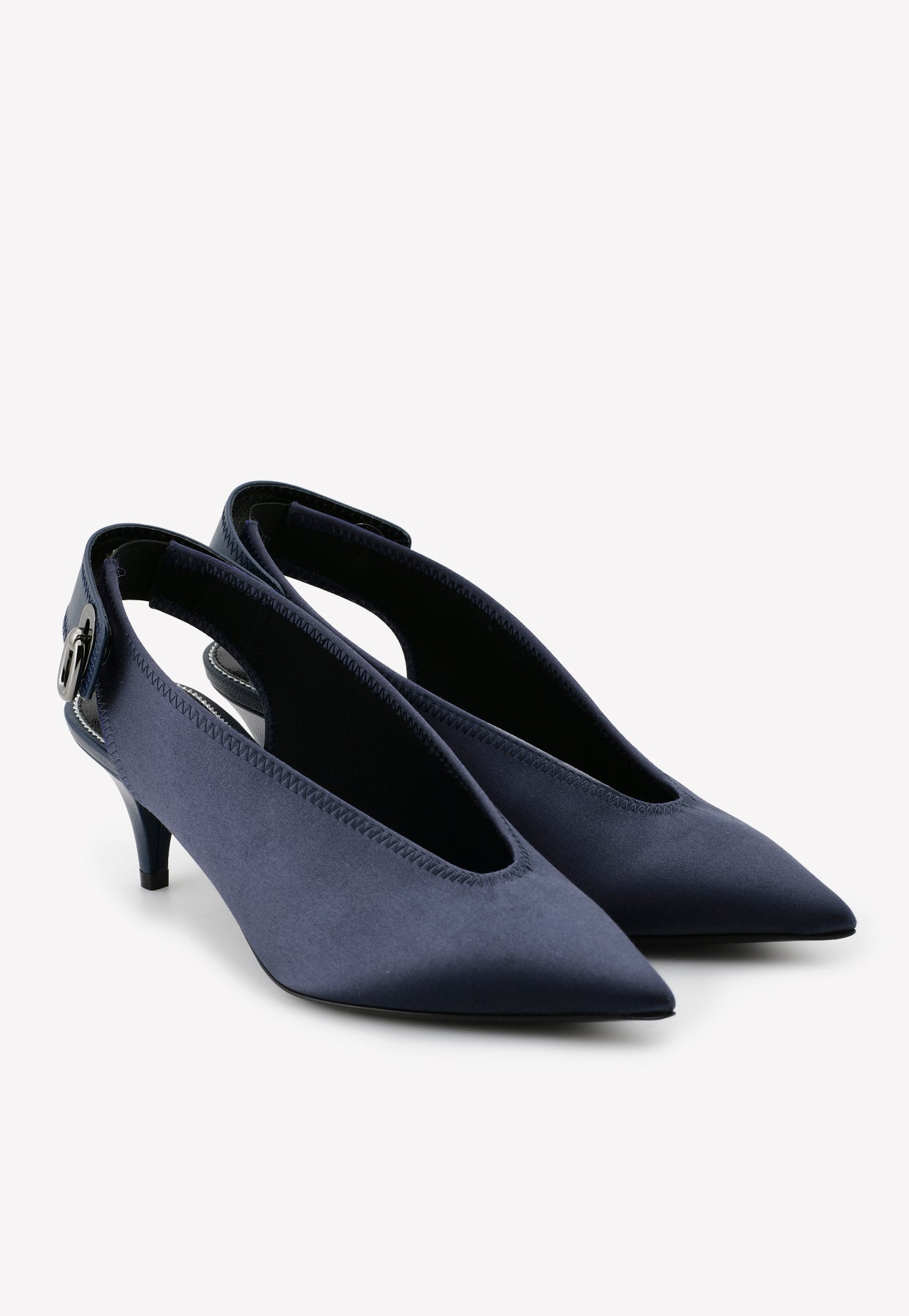 Tom Ford 55 Pointed Satin Slingback Pumps In Blue | ModeSens