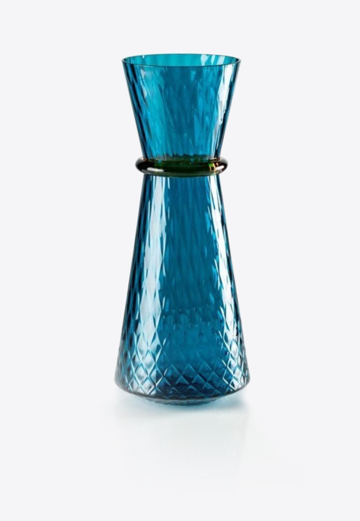 Venini Long Tiara Vase In Glass In Blue