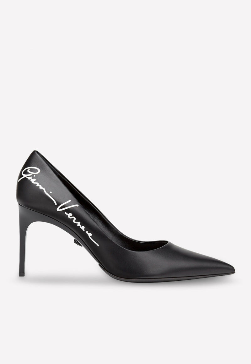 VERSACE GV SIGNATURE 85 PUMPS IN NAPPA LEATHER,DST336M DVT23 DN13