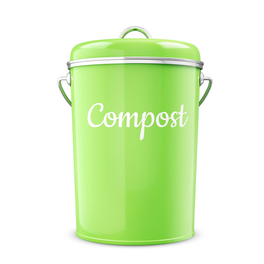 Lucky Family Green Countertop Compost Bin with Lid - 1.6 Gal Stainless –  INNOTAK