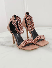 RIRI ROSE GOLD CHAIN HEELS