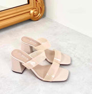 TATIANA CREAM BLOCK HEEL MULES