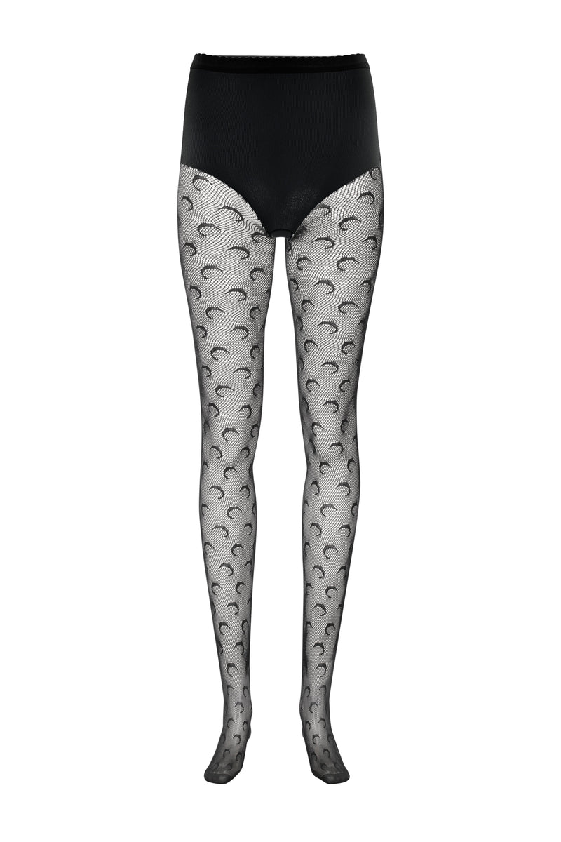 Marine Serre: Black Moonogram Tights