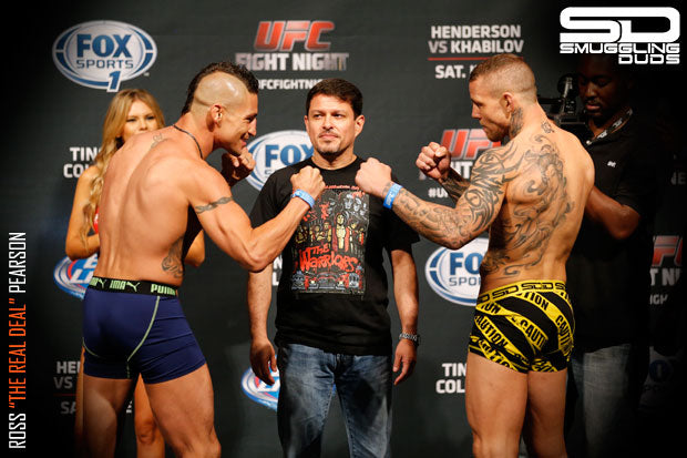 Ross Pearson and Diego Sanchez at The UFC Weigh-ins