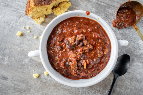 Bowl of Chili made with Chili powder