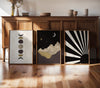 Black and Brown Mountain Range Sun and Moon Phase Prints