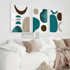 printable brown teal and tan living room wall art