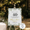 greenery 40th anniversary welcome sign