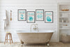 4pc teal coastal bathroom quotes