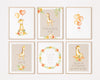 set of 6 neutral nursery giraffe art