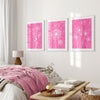 hot pink dandelion bedroom wall decor