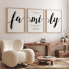 family quotes wall art set of 3 prints