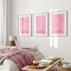 set of 3 pink and red spa wall decor
