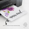 unwind bathroom printable purple