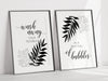 black and bathroom decor set of 2 prints