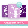 cherry blossom purple wall prints