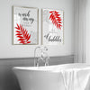 wash away your troubles red bathroom set