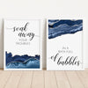 set of 2 soak away your troubles bathroom prints