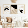 6pc Black Beige and Gold Wall Art