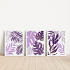 set of 3 purple lilac and gold prints