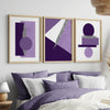 purple and silver bedroom wall decor