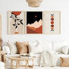 mountain and moon phase boho print