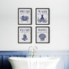 set of 4 blue coastal bathroom decor