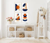 orange and blue wall decor for your home