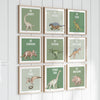 9pc Green Dinosaur Gallery Wall Art Printables