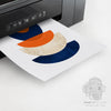 orange blue cream printable art