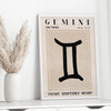 Printable Gemini Zodiac Wall Art