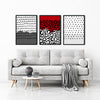 Red and Black Abstract Wall Art